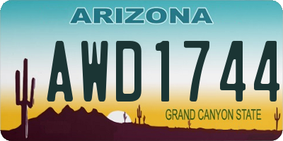 AZ license plate AWD1744