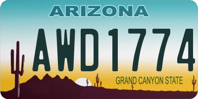 AZ license plate AWD1774