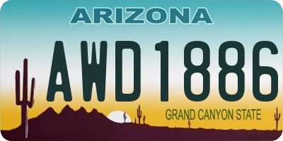 AZ license plate AWD1886