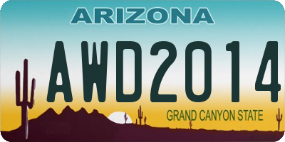 AZ license plate AWD2014