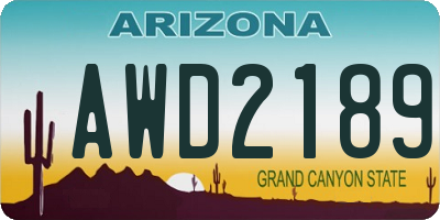 AZ license plate AWD2189