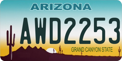 AZ license plate AWD2253