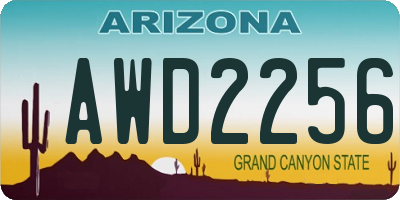 AZ license plate AWD2256