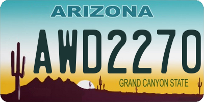 AZ license plate AWD2270