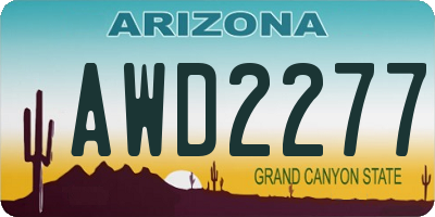 AZ license plate AWD2277