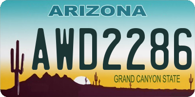 AZ license plate AWD2286