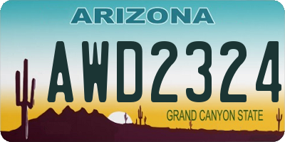 AZ license plate AWD2324