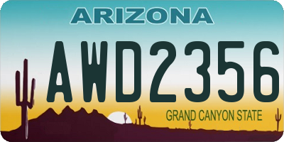 AZ license plate AWD2356