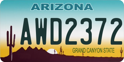 AZ license plate AWD2372