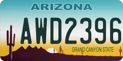 AZ license plate AWD2396