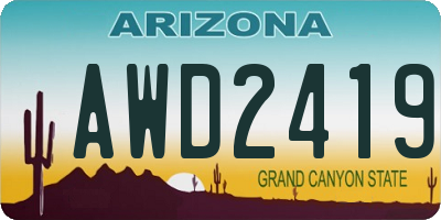 AZ license plate AWD2419