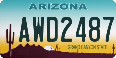 AZ license plate AWD2487