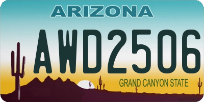AZ license plate AWD2506
