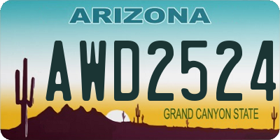 AZ license plate AWD2524