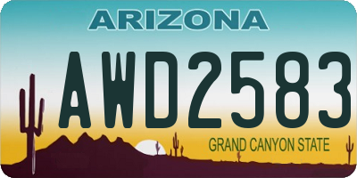 AZ license plate AWD2583