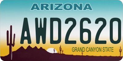 AZ license plate AWD2620
