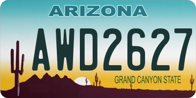 AZ license plate AWD2627