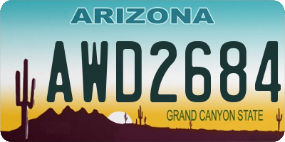 AZ license plate AWD2684