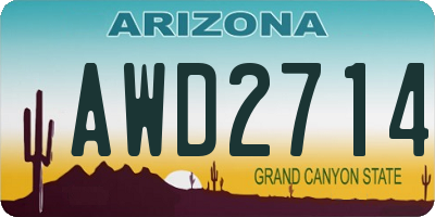AZ license plate AWD2714