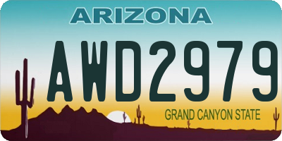 AZ license plate AWD2979