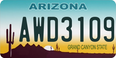AZ license plate AWD3109