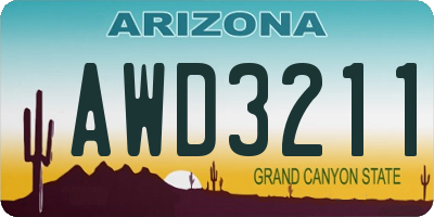 AZ license plate AWD3211