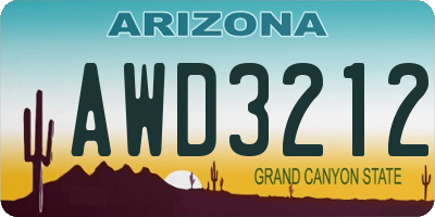 AZ license plate AWD3212