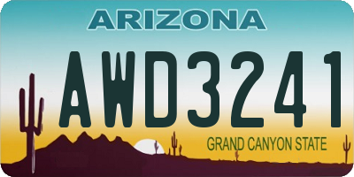 AZ license plate AWD3241