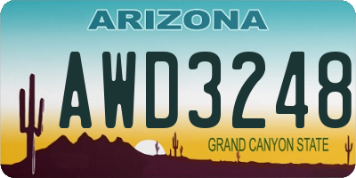 AZ license plate AWD3248