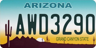AZ license plate AWD3290