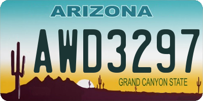 AZ license plate AWD3297