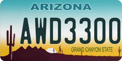 AZ license plate AWD3300