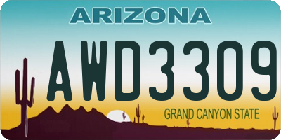 AZ license plate AWD3309