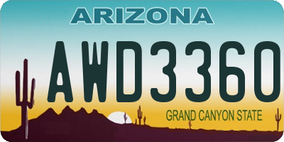 AZ license plate AWD3360