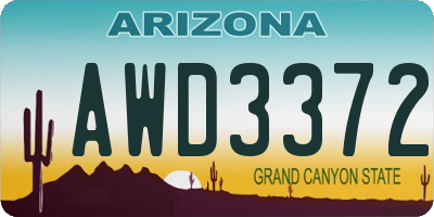 AZ license plate AWD3372