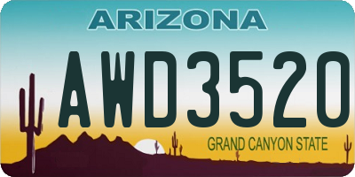AZ license plate AWD3520