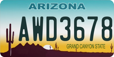 AZ license plate AWD3678