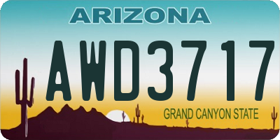 AZ license plate AWD3717