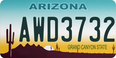 AZ license plate AWD3732