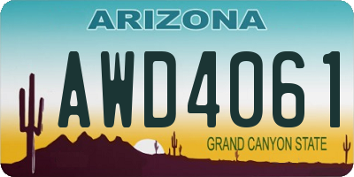 AZ license plate AWD4061