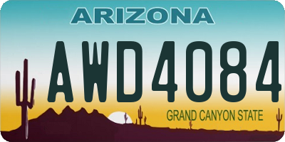 AZ license plate AWD4084