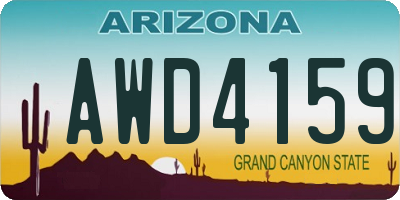 AZ license plate AWD4159