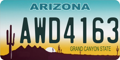 AZ license plate AWD4163