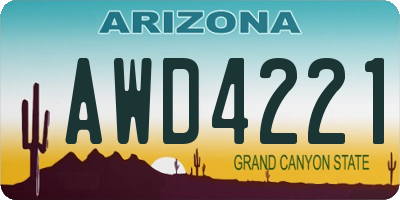AZ license plate AWD4221