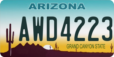 AZ license plate AWD4223