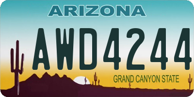 AZ license plate AWD4244