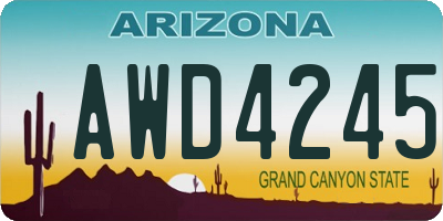 AZ license plate AWD4245