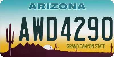 AZ license plate AWD4290