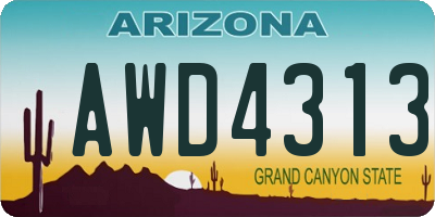 AZ license plate AWD4313