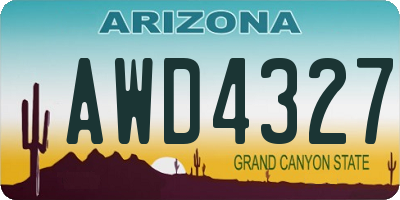 AZ license plate AWD4327